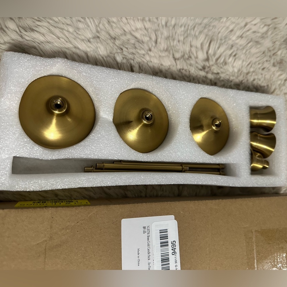 🆕 Set of 3 Brass Candlestick Holders - Picture 10 of 10